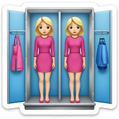 try on woman changing room sticker