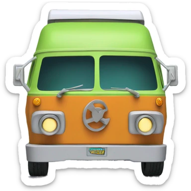 Detailed Papercraft Scooby Doo mystery machine step van sticker