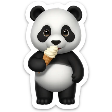 Panda eating ice cream sticker