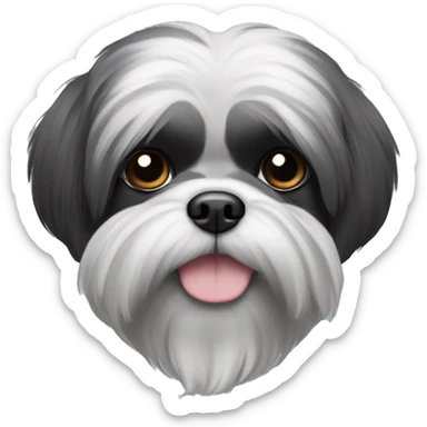 A single Shih tzu that is black and slightly grey sticker