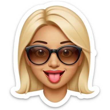 female sunglasses tongue smiling sticker