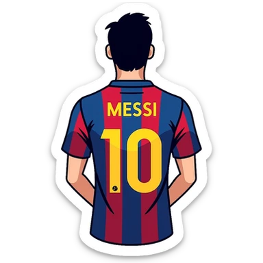 Lionel Messi soccer player with number 10 jersey sticker