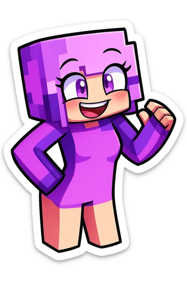 Extract all the person characters from the image, remove the background and any objects, and place each character on a transparent background. Maintain the original Minecraft cartoon style and appearance. sticker