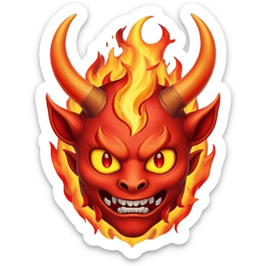 Demon with fire sticker