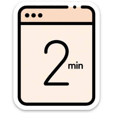 The number 2 with "min" indicator, like on a digital timer display sticker