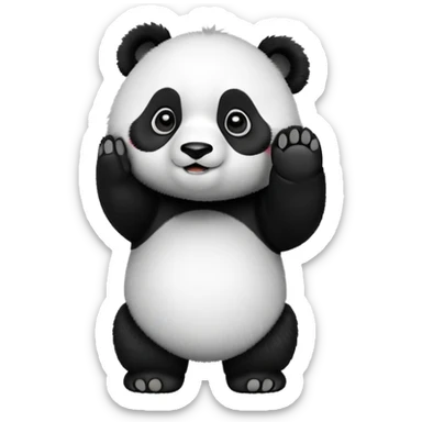 a panda saluting sticker