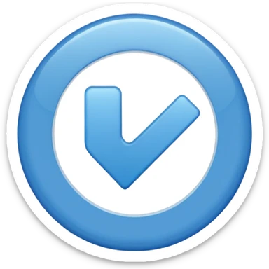 blue circle with a checkmark white in the middle sticker