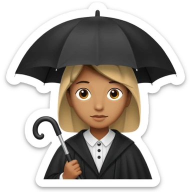 pilgrim with umbrella sticker