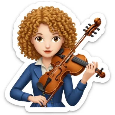 CURLY HAIR FEMALE VIOLINIST sticker