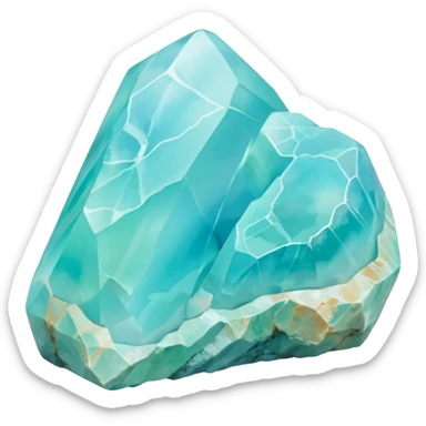 peruvian opal gemstone raw crystal mineral detailed sticker
