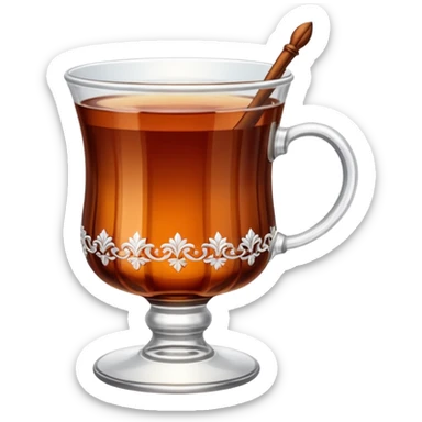 Klasik Çay bardağı ile türk çayı sticker