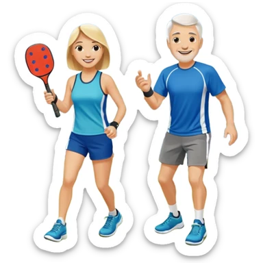 Playing pickleball together sticker