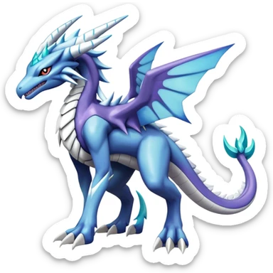  Cool Edgy Shiny Godly Ethereal Digimon-Suicune-Dialga-Kyurem-Latios-Reptile, full body, four legs sticker