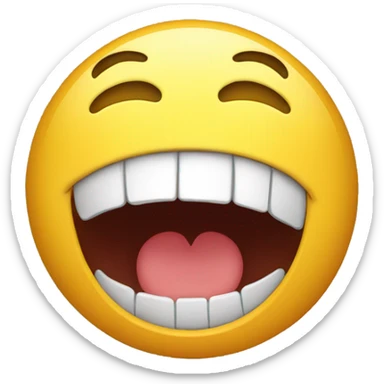 emoji laughing so hard that it's crying and spitting and it's jaw is hanging sticker