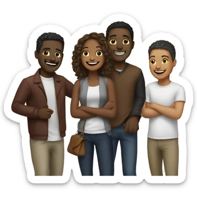 friends enjoying life together sticker