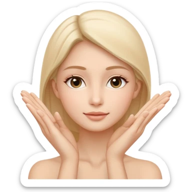Minimal wellness-style emoji showing skin tightening,
a hand gently lifting and supporting facial skin upward,
subtle lifting gesture, smooth contours,
natural and calm look, non-medical, non-cosmetic,
no makeup, no injections, no surgery,
clean, modern, trustworthy wellness aesthetic sticker