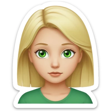 Girl blonde Green eyes sticker