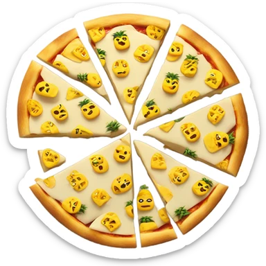Pineapple on pizza slice sticker