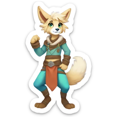 Colorful Anthro Fionbri Furry by Falvie-Griffsnuff-Kamirah-LiLaiRa, full body sticker