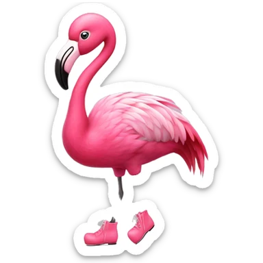 pink flamingo wearing tap dance shoes sticker