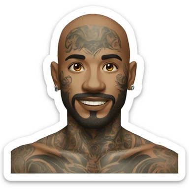 Tattooed man sticker
