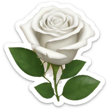 white roses in brown paper sticker