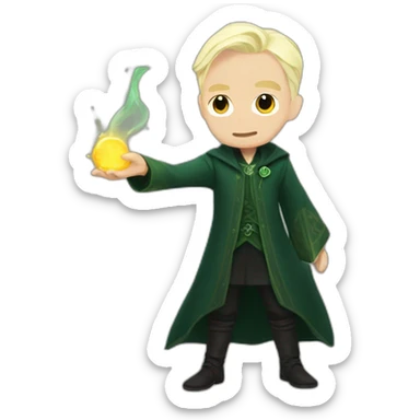 draco malfoy throwing a spell sticker