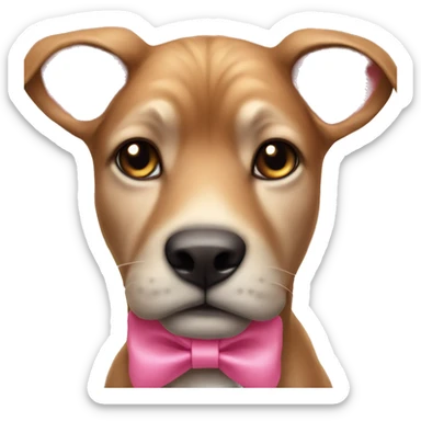 realistic animal gaze at viewer with pink bow sticker