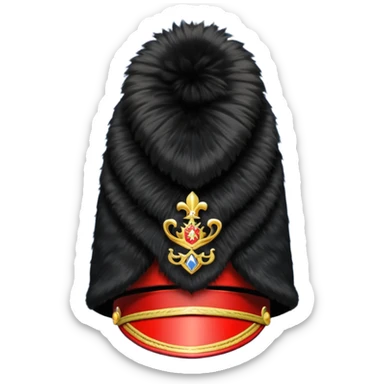 A Royal Guard hat with black fur texture and tall silhouette. sticker