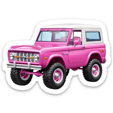 A pink Ford Bronco barbie edition sticker