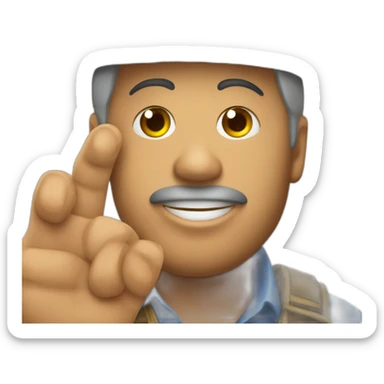 Un campesino con sombrero y en su mano una cámara fotográfica  sticker