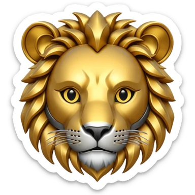 robot lion head with iron skin sticker