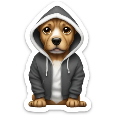 Dog wearing hoodie  sticker