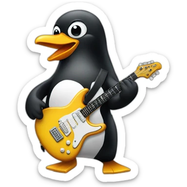 Penguins guitarist sticker