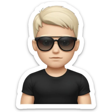 boy naked white musclar with sunglasses black sticker