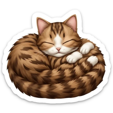 dark brown tabby and white cat sleeping in funny positions upside down sticker