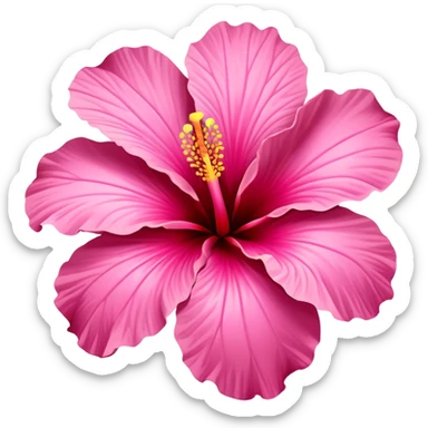 Pink hibiscus flower sticker