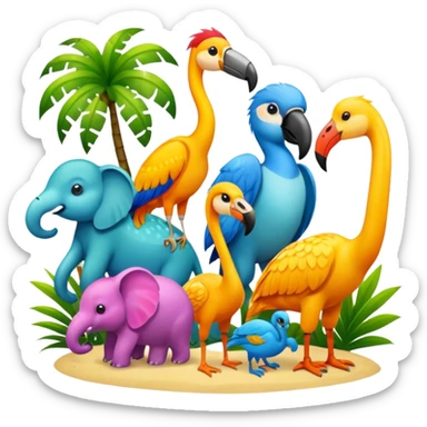 tropical animals sticker