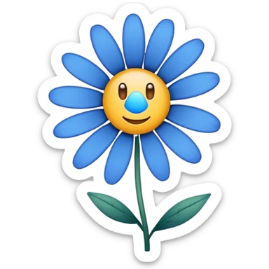 Blue daisy sticker
