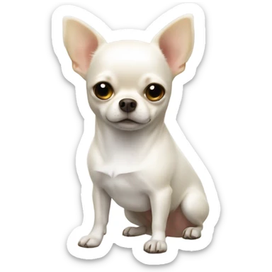 White chihuahua with fat body sticker
