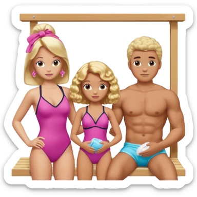 Poodle in sauna human girl and boy bottom cloth and Barbie and Ken are the same person that is a girl in a girl in the game I am so confused about the baby baby muz sticker