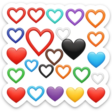 HEARTS STYLE PUCCA (ONLY HEARTS IN COLORS: BLACK, GREEN, RED, BROWN, YELLOW, ORANGE, BLUE, PURPLE, WHITE) sticker