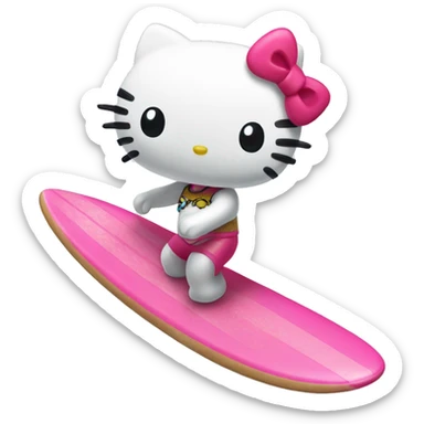 Hello kitty surf sticker