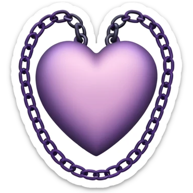 pastel goth black heart with chains sticker