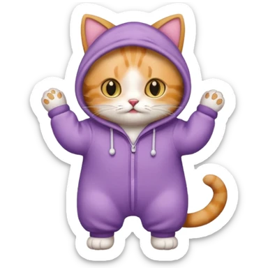 cat wearing a onesie sticker