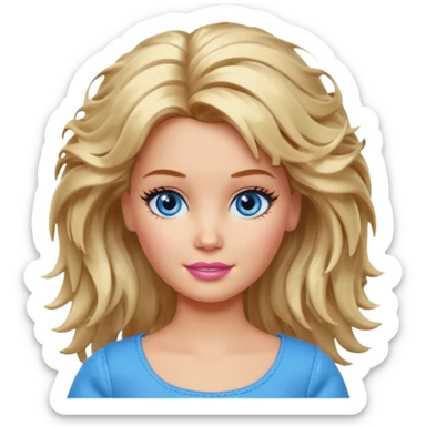 Barbie with messy hair sticker