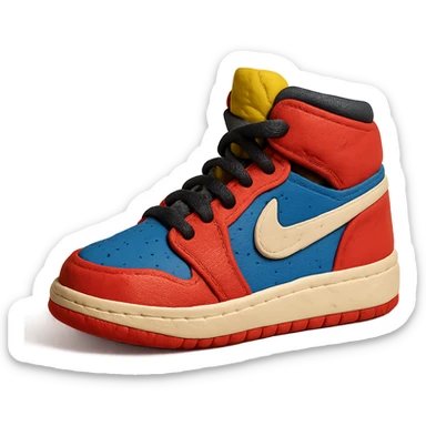 claymation style Nike Air Jordan high-top sneaker sticker