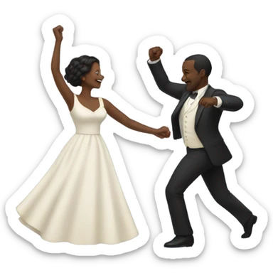 Black man and wife dance. sticker
