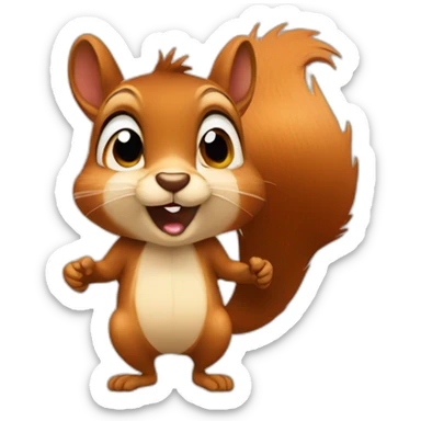 face clos up squirrel blow kiss sticker