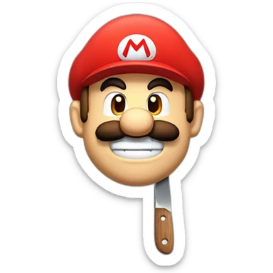 Mario avec couteau sticker